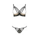 Комплект білизни VALERY SET OpenBra black S/M - Passion Exclusive: стрепи: трусики, відкритий ліф-4