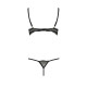 Комплект білизни VALERY SET OpenBra black XXL/XXXL - Passion Exclusive: стрепи: трусики, відкритий л-5