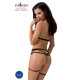 Комплект білизни MORGAN SET OpenBra black L/XL - Passion Exclusive: стрепи: трусики, ліф, пояс-1