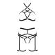 Комплект білизни MORGAN SET OpenBra black XXL/XXXL - Passion Exclusive: стрепи: трусики, ліф, пояс-4