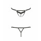 Відверті трусики-стрепи з мереживом SOLON THONG black S/M - Passion Exclusive-4