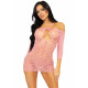 Leg Avenue Heart net mini dress OS Pink-3