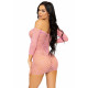 Leg Avenue Heart net mini dress OS Pink-1