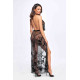 Сукня Noir Handmade F312 Divinity long flocked mesh dress with open back - M-1
