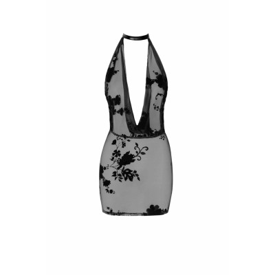 Сукня Noir Handmade F313 Mythos mini flocked mesh dress with jewelry rhinestone chain - 3XL