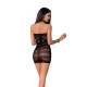 Бодистокинг Passion BS063 black, платье-сетка халтер-1