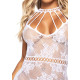 Leg Avenue Strappy Lace mini dress OS White-5