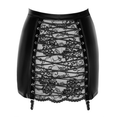 Спідниця Noir Handmade F341 Powerwetlook and lace skirt - XL