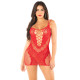 Сукня Leg Avenue Lace and Net Mini Dress with Dual Strap One Size, Red-4