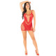 Сукня Leg Avenue Lace and Net Mini Dress with Dual Strap One Size, Red-5