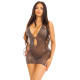 Сукня Leg Avenue Lurex Rhinestone Keyhole Halter Dress One Size Black/Silver-4