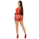 Leg Avenue Heart net mini dress OS Red-5