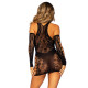 Мінісукня Leg Avenue Mini dress and matching gloves Black One Size-2