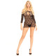 Сукня-сітка з сердечками Leg Avenue Heart net mini dress Black, зав'язки, відкриті плечі, One Size-3