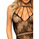 Leg Avenue Strappy Lace mini dress OS Black-6