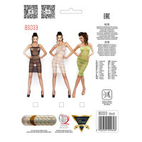 Бодістокінг Passion BS033 white, сукня-сітка на бретелях, прозора