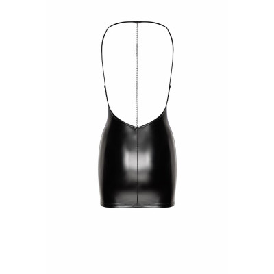 Сукня Noir Handmade F307 Mirage wetlook mini dress with jewelry rhinestone chain - 3XL