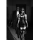 Сукня Noir Handmade F320 Starlet wetlook minidress with ring belt - XL-5