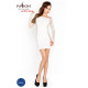 Бодістокінг Passion BS025 white, сукня-сітка, спущене плече, довгий рукав-1