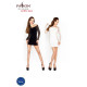 Бодістокінг Passion BS025 white, сукня-сітка, спущене плече, довгий рукав-3