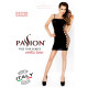 Бодістокінг Passion BS026 black, сукня-сітка на бретелях-4