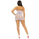Leg Avenue Rhinestone halter mini dress OS White-5