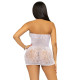 Leg Avenue Rhinestone halter mini dress OS White-1