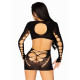 Leg Avenue Long sleeve cut out mini dress Black O/S-1