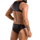 Чоловіче шкіряне боді Passion 056 Adam L/XL Black, заклепки-1