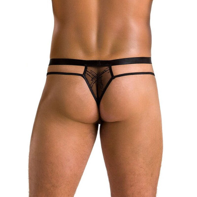 Чоловічі прозорі стринги Passion 029 Thong Collin XXL/XXXL Black, сітка