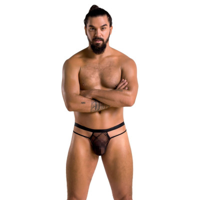 Чоловічі прозорі стринги Passion 029 Thong Collin XXL/XXXL Black, сітка