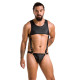 Чоловіче шкіряне боді Passion 056 Adam S/M Black, заклепки-2