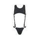 Чоловіче шкіряне боді Passion 056 Adam XXL/XXXL Black, заклепки-4