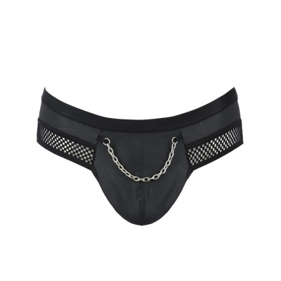 Чоловічі труси з ланцюжком Passion 030 Slip Tom S/M Black, екошкіра, відкриті сідниці Чоловічі труси з ланцюжком Passion 030 Slip Tom S/M Black, екошкіра, відкриті сідниці