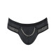 Чоловічі труси з ланцюжком Passion 030 Slip Tom S/M Black, екошкіра, відкриті сідниці-4