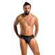Чоловічі труси з ланцюжком Passion 030 Slip Tom XXL/XXXL Black, екошкіра, відкриті сідниці-2