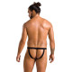 Чоловічі сліпи на шнурівці Passion 044 Slip Ben S/M Black, екошкіра, люверси-3