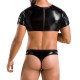 Комплект чоловічої білизни під латекс Passion 057 Set Peter S/M Black, кроп-топ, стринги-1