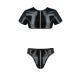Комплект чоловічої білизни під латекс Passion 057 Set Peter S/M Black, кроп-топ, стринги-4