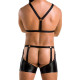 Комплект еротичної чоловічої білизни Passion 047 Set John XXL/XXXL Black, труси, портупея-1
