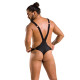 Чоловіче боді з люверсами Passion 028 Harry S/M Black, екошкіра, на шлейках-3