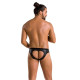 Чоловічі сліпи з вирізами Passion 041 Slip Joe XXL/XXXL Black, екошкіра, відкриті сідниці-3