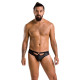 Чоловічі сліпи з вирізами Passion 041 Slip Joe XXL/XXXL Black, екошкіра, відкриті сідниці-2