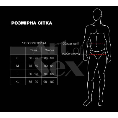 Чоловічі труси з сюрпризом Art of Sex - Gladiator, чорні з ефектом мокрого оксамиту, розмір S