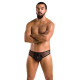 Чоловічі труси зі шнурівкою Passion 035 Slip Richard L/XL Black, екошкіра, сітка-2