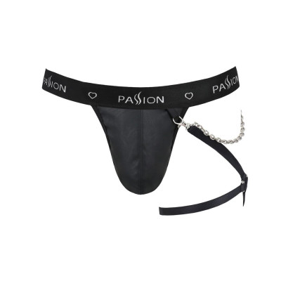 Чоловічі трусики танга з підв’язкою Passion 058 Thong Bill L/XL Black