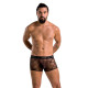 Чоловічі прозорі боксери Passion 032 Short James L/XL Black, сітка-2