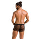Чоловічі прозорі боксери Passion 032 Short James L/XL Black, сітка-3
