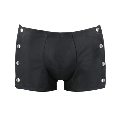 Чоловічі шкіряні боксери із заклепками Passion 048 Short David XXL/XXXL Black
