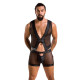 Комплект чоловічої білизни на шнурівці Passion 053 Set William L/XL Black, жилет, боксери-2